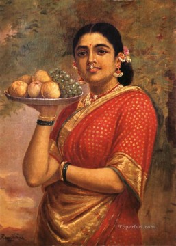 ラジャ・ラヴィ・ヴァルマ マハラシュトリアの女性 Oil Paintings
